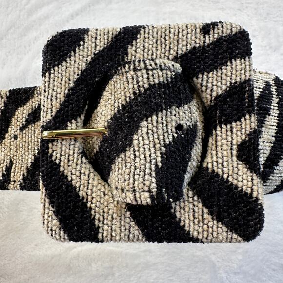 Lizzie Fortunato Agnes Zebra Chenille Belt Black Natural Size XS/S NWT $275 main image 7